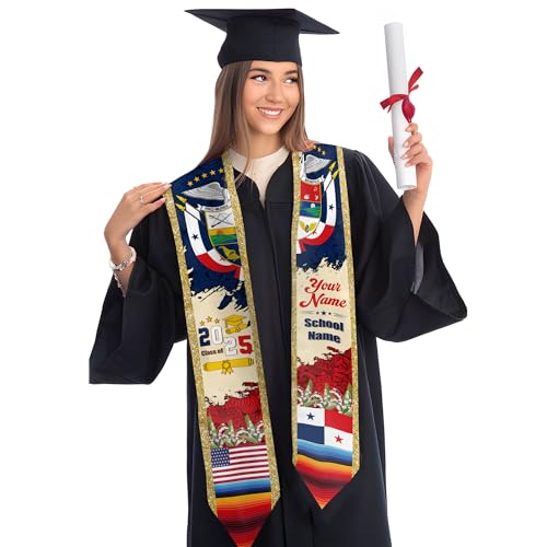 Mostefy Personalized Panama Graduation stole 2025, Custom Panamanian Sash, Graduation Sash Gift, Panamanians Gifts4