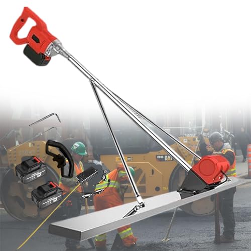Massetto In Calcestruzzo Senza Fili,Strumento Di Livellamento Per Calcestruzzo,Righello Vibrante Ricaricabile,Strumento Elettrico Per Finitura In Calcestruzzo,Con Batterie Da 2 Pezzi 1.2m