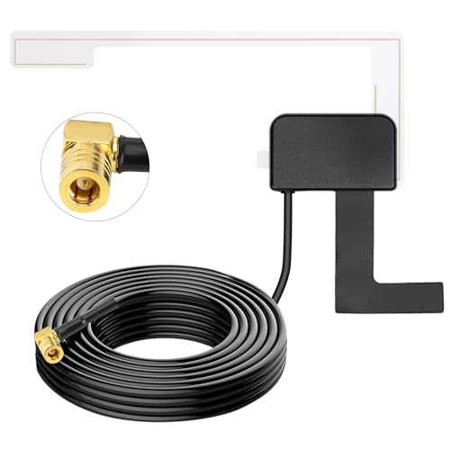Nelawya Autoantenne DAB+ Autoradio Antenne mit SMB-Stecker | Aktive Scheibenantenne mie 3m Kabel für DAB+ Autoradio | Kompatibel mit Pioneer, Blaupunkt, Alpine, JVC, Clarion