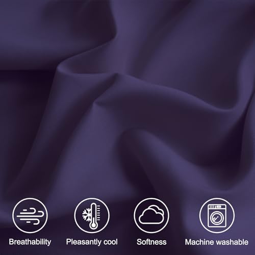 4 Pieces Queen Size Sheets Set, Breathable & Cooling Queen Sheet Set-Purple - image 3