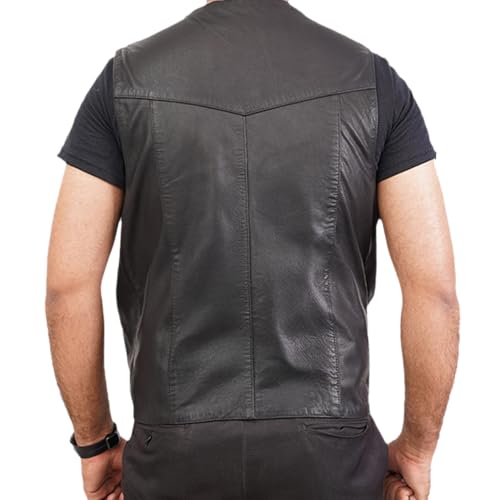 LVAD Men's Leather Vest | Stylish & Functional with Controller and Battery Pockets, Perfect for HeartMate Devices3