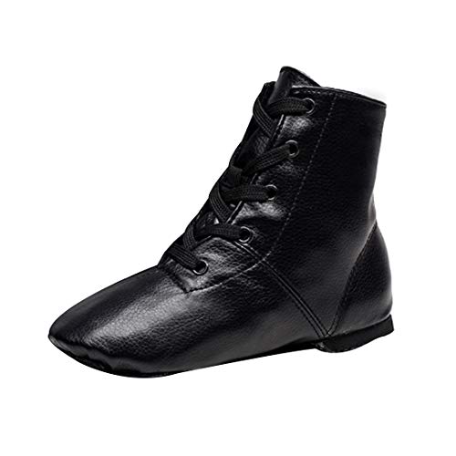 Yefree Herren und Damen Ballettschuhe High Top Weich Leder Schnürstiefel Jazz Tanz für Kinder Cover