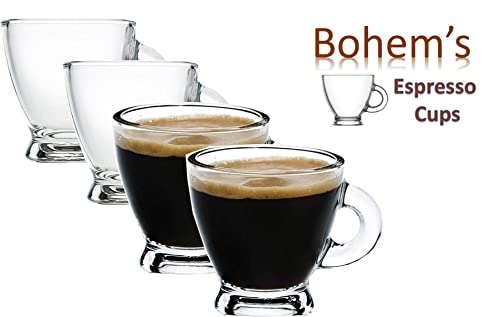 Bohem'S Espresso Cups, 3.2 Oz Small Demitasse Clear Glass Espresso Drinkware Set thumb #6