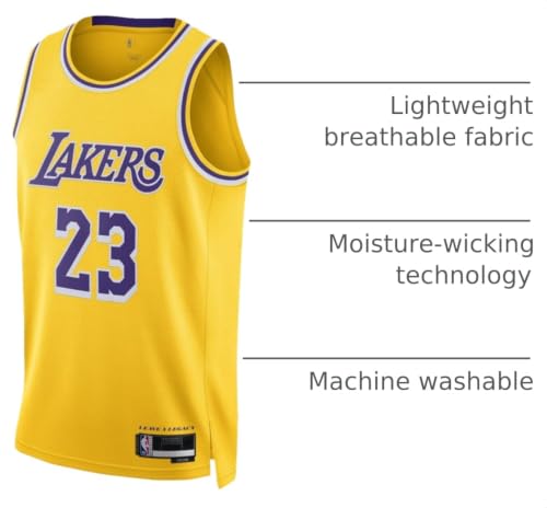 Image of Lebron James Los Angeles Lakers NBA Kids Youth 8-20 Yellow Gold Icon Edition Swingman Jersey