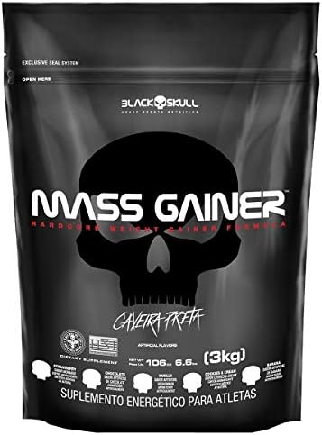 Mass Gainer Refil (3Kg) - Sabor Chocolate, Black Skull