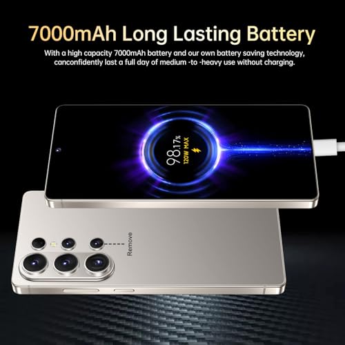 Image of SZV 26 Ultra Unlocked Cell Phone,16+1TB 5G Unlocked Phone, Built in Pen Android 15 Battery 7000mAh 6.99 inch HD Screen Smartphone, Dual SIM /Face ID /Fingerprint Lock /GPS (Grey, 16+1TB)