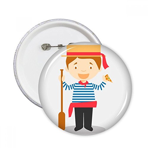 Badge rond Italie à rayures bleues et blanches DIYthinker M x5