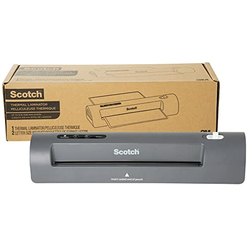Scotch Thermal Laminator with 20 Thermal Pouches, 9-inch Width, Gray (TL901X-20)