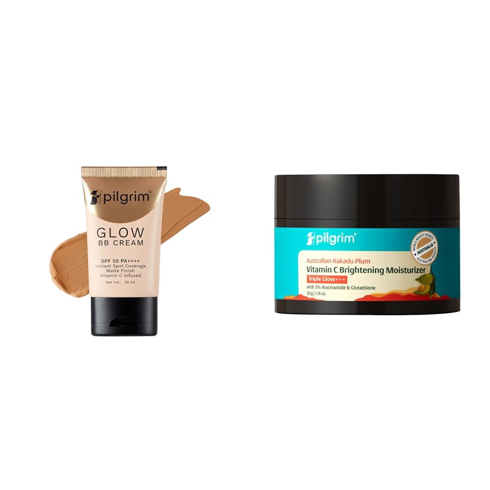 Pilgrim Almond Glow 3-In-1 Medium BB Cream SPF 50 PA++++ With Niacinamide, Hyaluronic Acid & Vit C For & Australian Kakadu Plum Vitamin C Face Moisturizer with Niacinamide for Glowing Skin 50 g-image-41