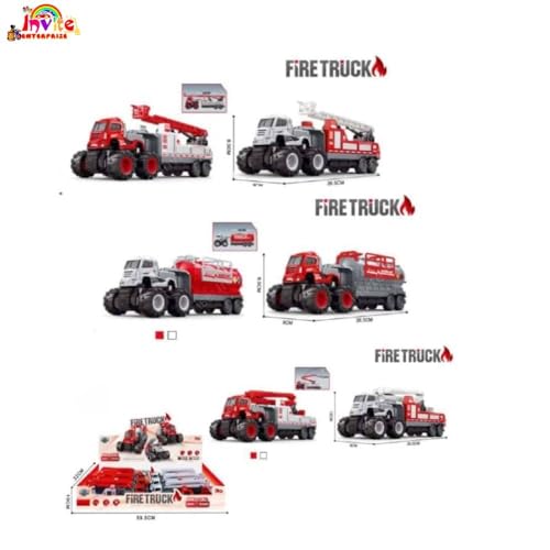 Image of 1:43 Metal Toys Alloy Diecast Truck Set Toy, Diecast Miniature Car Model (Pack Of 3) (City Service Truck),Grey