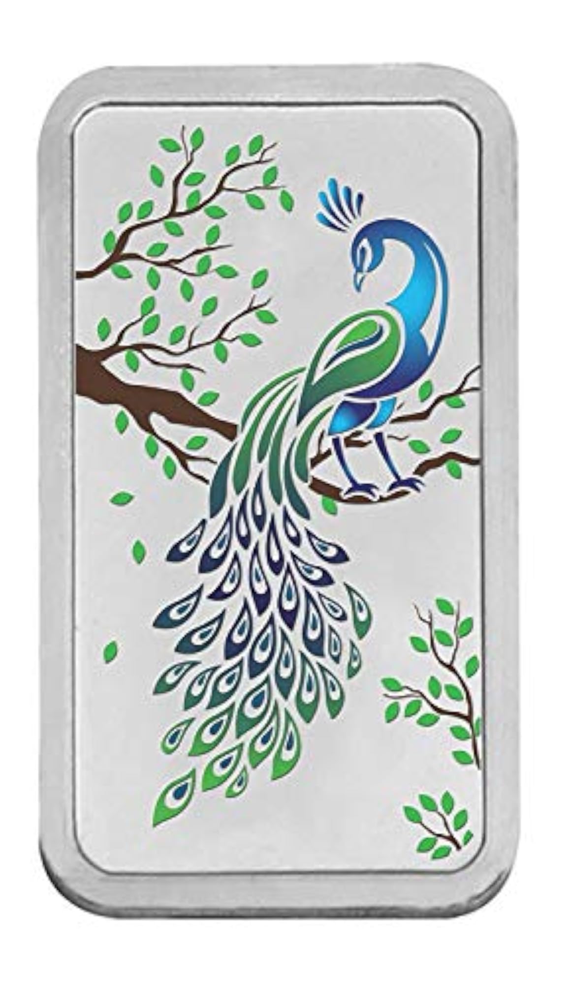 Silver Colour Bar - Peacock Design, Elegant Gift
