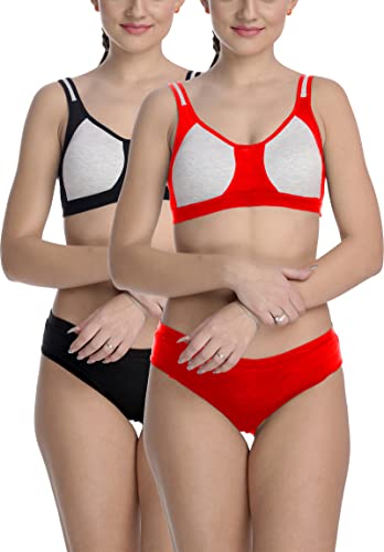 Image of StyFun Cotton Blend Sports Sets, Lingerie Set for Women, Combo Everyday Bra Panty, See Main Image to Check How Many Sets You Will Get