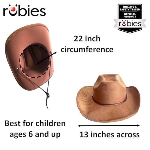 Rubies Faux-Suede Kid's Cowboy Hat for Themed Parties and Halloween, Brown3