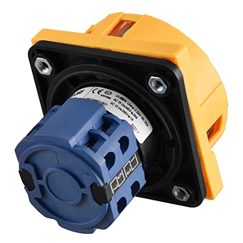 Heschen Universal Rotary Cam Selector Changeover Switch, SZW26-20/2GS, AC660V 20A, 2 Position 2 Phase 8 Terminals - Image 3