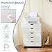 5 Drawer Storage Organizer, Wood File Cabinets with Wheels, Large Printer Stand for Home Office Study Dressing Room