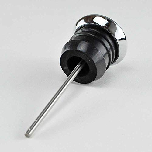 Chrome Shorty Style Oil Tank Dipstick With Oil Temperature Gauge - White Gauge Face - Fits 1979-2003 Harley Sportster Xl And 1984-1999 Harley Softail Models - Replaces Hd Part# 62668-87T (40-0674) #TOP4