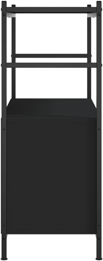 vidaXL Bookshelf Black 31.5x11.8x30.9 Engineered Wood and Iron