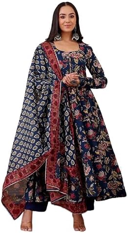 KLOSIA Women's Viscose Kurta and Pant with Dupatta Set