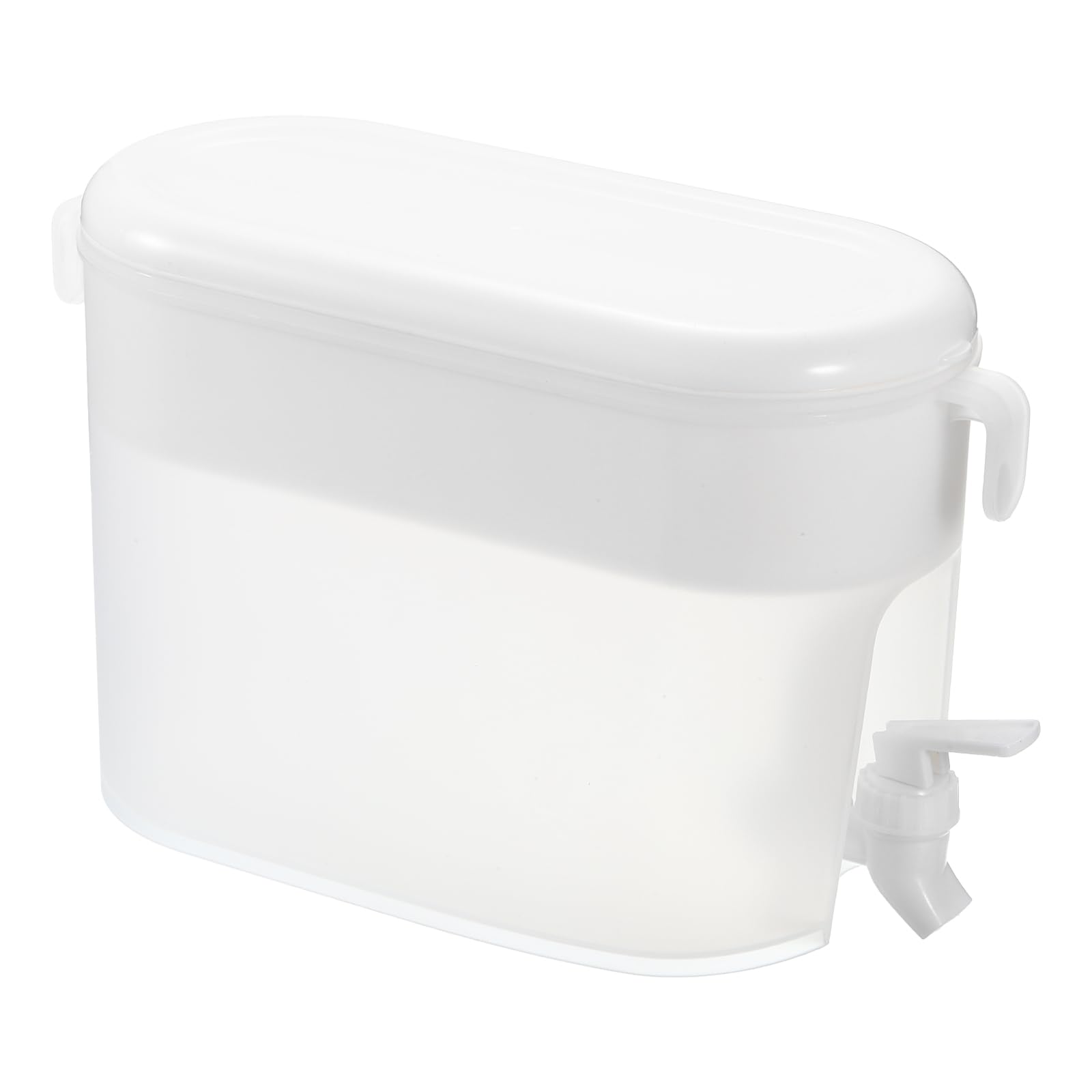 sourcing map Plastic Drink Dispenser, 3.5L 1 Gallon PP Beverage Dispenser with Spigot for Fridge Home Outdoor Parties, White
