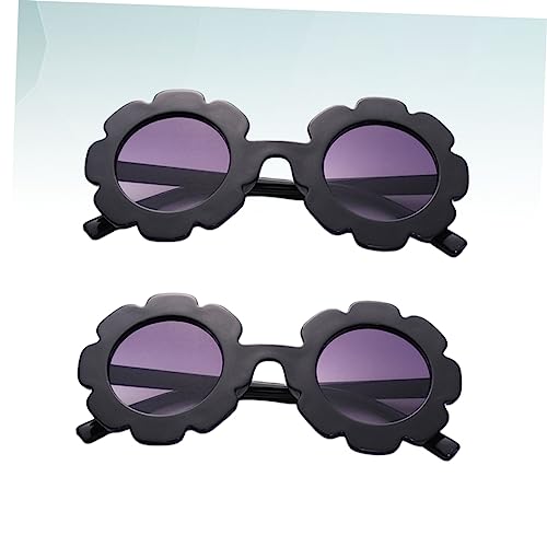 NOLITOY Sunglasses with Sunflower Design UV Protection Fashion Eyewear for White Frame Purple Lens for Parties3