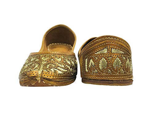Image of Ladies Copper Punjabi Jutti Ethnic Mojari Handmade Leather Indian Jooti