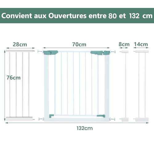 Barrière de sécurité bébé à ouverture à une main pour parents