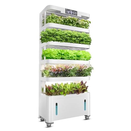Woolooloo Large Hydroponics Growing System Kit, 5-Tier Indoor Herb Garden with Smart Climate Control, Auto Misting, Full Spectrum Grow Light, Vertical Hydroponic System for Home or Commercial