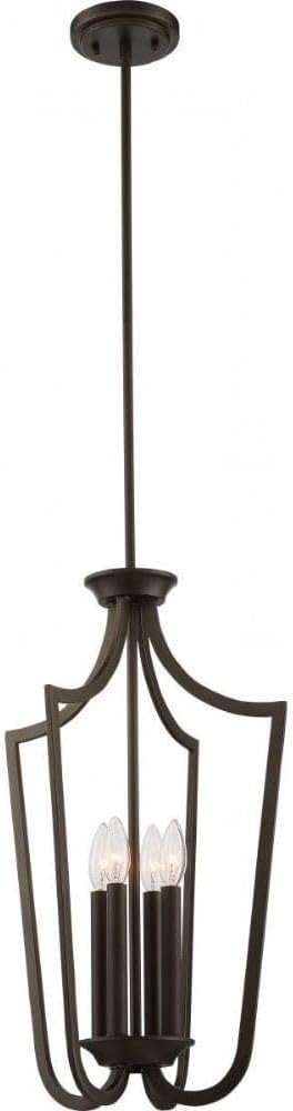 Nuvo Lighting 60/5976 Laguna 4 Light 60W max. Candelabra Base Caged Pendant, Aged Bronze