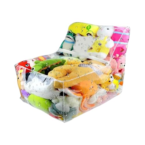 SVCEQZE Sillón De Almacenamiento Transparente Para Peluches - Funda Impermeable Para Saco De Almacenamiento De Peluches - Organizador De Juguetes Con Cremalleras Para Esquinas Armario Guarderia Sala