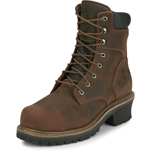 Chippewa Men's 8" Industrial Steel Toe 55026 Logger Boot, Tough Bark (Brown) - 10 M US Cover