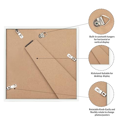 Image of LaVie Home 4x4 Picture Frame White Set of 10, Display 4 x 4 Picture, Photo Frame Collage for Wall Gallery or Table Deco, Hanging or Tabletop Display
