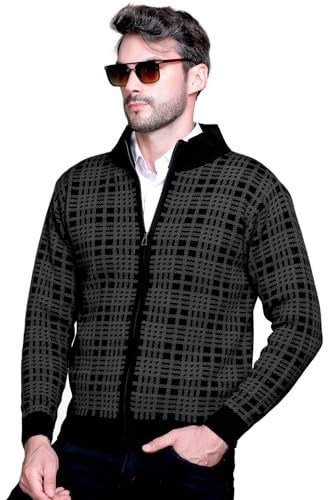 Image of GODFREY Full Sleeve Zipper Sweater for Man Winter Wear -Mens Woolen Sweaters Turtle Neck