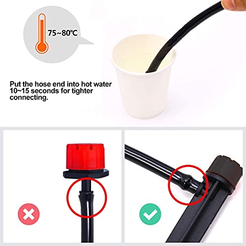 Image of Drip Emitters Garden Irrigation Drippers for 1 /4 Inch Tubing Drip Irrigation System, Adjustable 8-outlets drippers 50 -Pack, Red