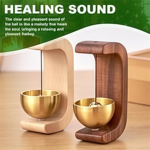 Image of 2025 New Wooden C-Shaped Wind Chime, Suction Door Type Solid Wood Wind Chime, Door Wind Chime, Shopkeepers Bell for Door Opening, Magnetic Door Chime, for Restaurants Home Barn C Shape (Walnut)