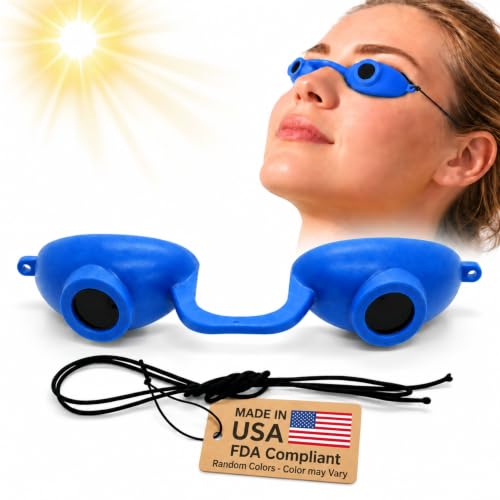 Super Sunnies Flexible UV Eye Tanning Bed Goggles w/Strap - Random