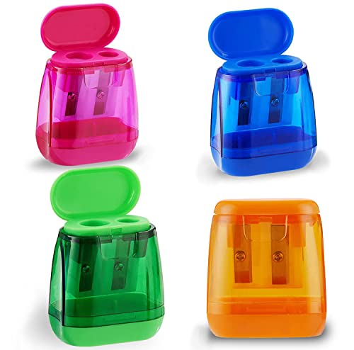 OFiSEXPT 4pcs Colored Pencil Sharpener, Manual Pencil Sharpener Dual Holes, for Kids Adults Students School Class Home Office OFiSEXPT 4pcs Colored Pencil Sharpener, Manual Pencil Sharpener Dual Holes, for Kids Adults Students School Class Home Office