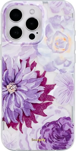 Coque iPhone 16 Pro violette fleurie : style élégant et protection MagSafe au quotidien