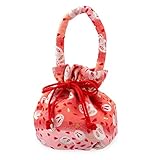 [京のみやび] 女の子巾着 一本手 nkp 朱ピンク うさぎ