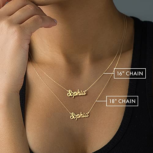 TSD 10K Personalized Name Necklace in Flourish Font by JEWLR3