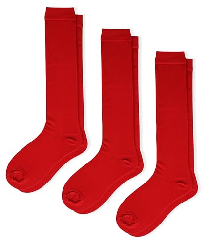 Image of RC. ROYAL CLASS Girls Organic Cotton Solid Soft Knee Length School /Uniform /Formal /Casual Socks for Girls (Pack of 3 Pairs)
