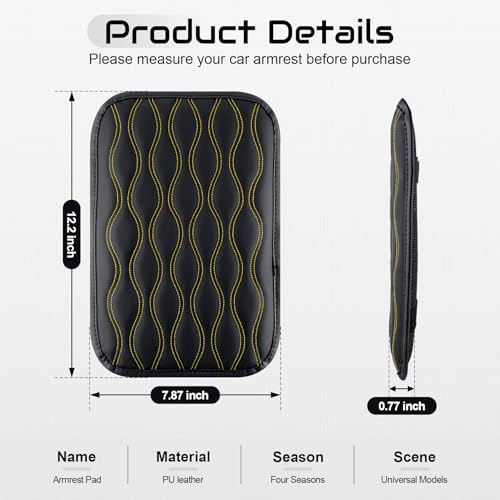 image for Amiss Auto Center Console Pad, Universal Waterproof Armrest Seat Box C