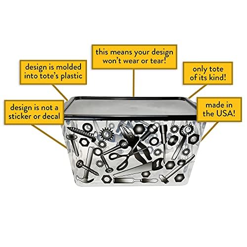 Image of SIMPLYKLEEN Clear Storage Organizer Bins with Lids - 4PC 14.5G /58-Quart Heavy-Duty Container Boxes Stackable and Nestable Printed Storage Bins Plastic Large Storage Totes for Home, Office Organization
