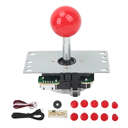 Controlador de control, controlador USB para ordenador, rockero, joysticks con chip de control para juegos de arcade (rojo), ajedrez, deportes de ocio