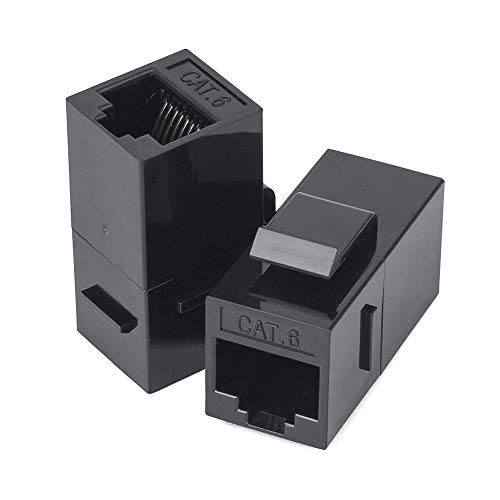 RJ45 Coupler, Ethernet Coupler 2 Pack, VANDESAIL Ethernet Cable Extender RJ45 Keystone Jack Cat6 Coupler Female to Female (2Pack, Rj45 to Rj45 Coupler)
