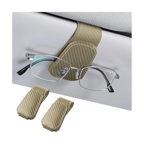 Image of AICEL Sunglasses Holders for Car Sun Visor, Leather Eyeglasses Hanger Mounter, Magnetic Glasses Holder and Ticket Card Clip, Auto Interior Accessories Universal for SUV Pickup Truck