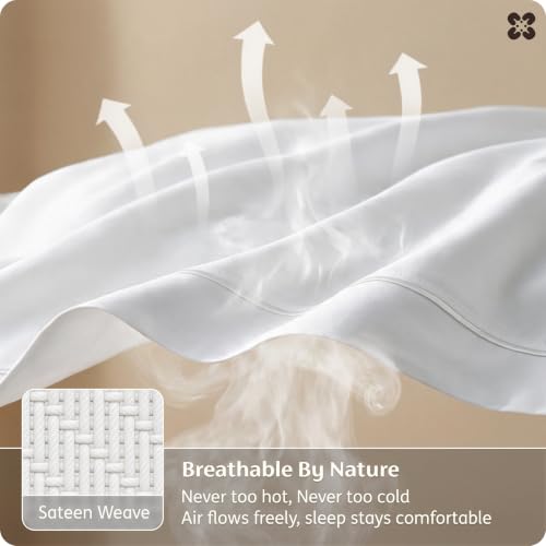 Image of Bedsure PureWoven 100% Giza Egyptian Cotton King Sheets, CEA & BV Certified