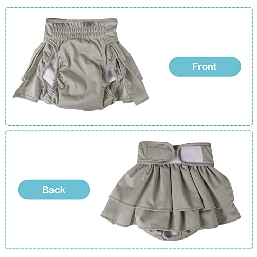 Avont 3 Pack Washable Dog Diapers Female (S/8-13.5"), Reusable Dog Period Diapers Cover, Female Dog Diapers For Heat Cycle, Incontinence, Girl Dog Diapers Dress -Black/Brown/Grey #TOP7