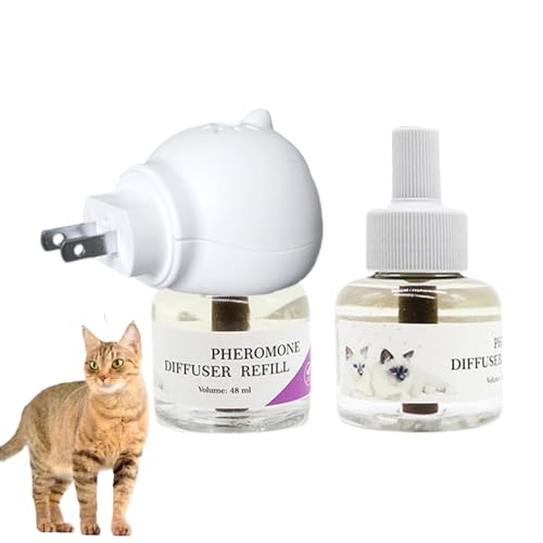 Cat Pheromone Diffuser – Gentle Plug-in Dispenser for Relaxation | Calming Aid with Soothing Formula, Comfort Enhancer for Indoor Stress, Quiet Sleep Environment for Kittens and Cats