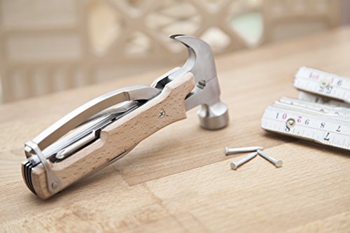 Kikkerland Hammer Multi Tool, Wood, White #TOP3