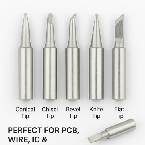 Image of DZK 60W Premium Soldering Iron with Adjustable Temperature Control Knob & 5 Stainless Steel Tips | Fast Heating, Easy Installation, Heat-Resistant Handle - Ideal for PCB, Wire & DIY Projects